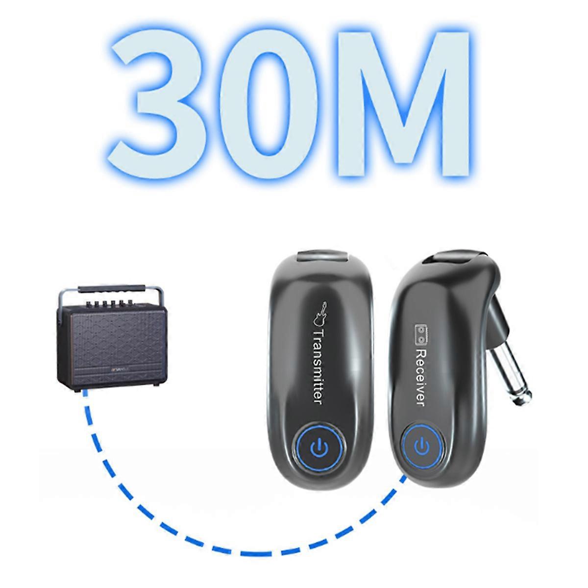 Wireless ceiver Guitar System Clear Sound Reproduction 30 Meters mission for Rehearsal Stage Performance A