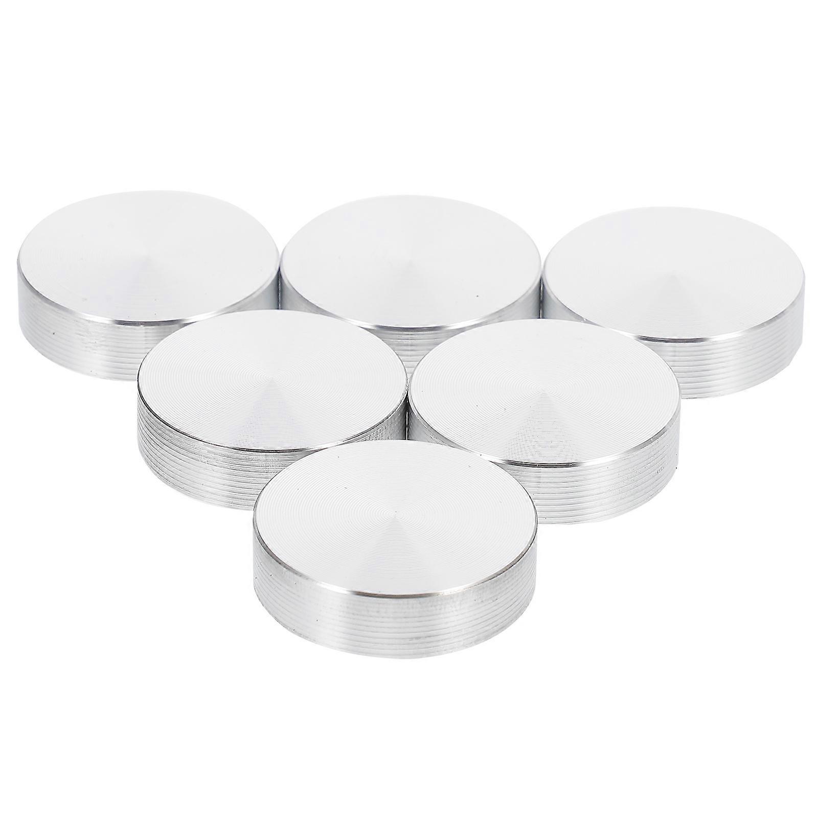 Aluminum Disc Glass Table Tops Adapter for Home Use 18Pcs Set Silver