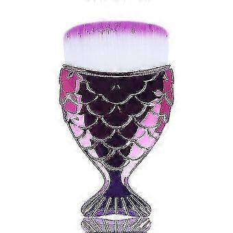 Professional Mermaid-Shaped Makeup Brush Holder with Cosmetic Brushes - Stylish Tail Design for Beauty Essentials