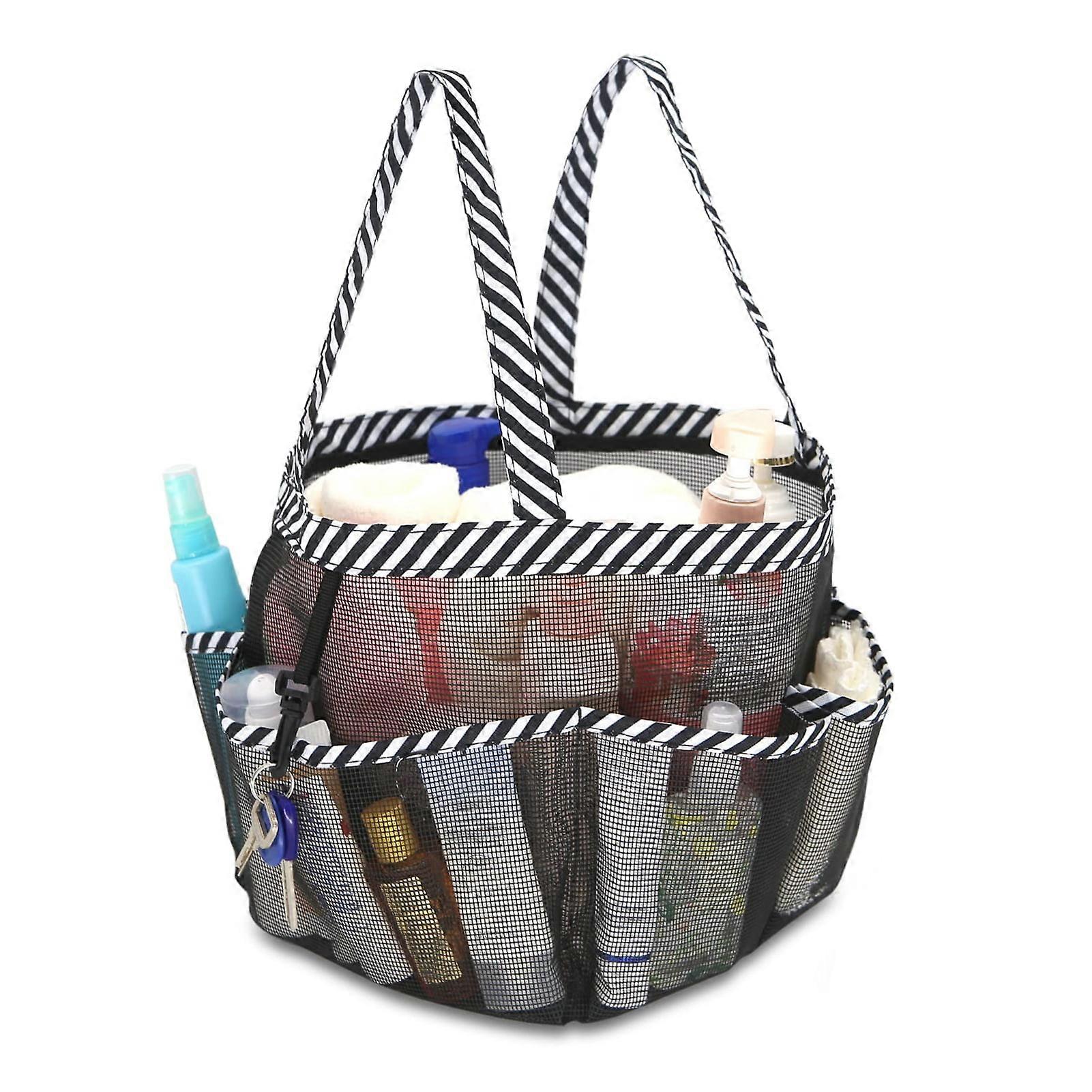 Washranp Mesh Shower Caddy Dorm Tote Bag,Portable Quick Dry Shower Organizer with 8-Storage Pocket Large Capacity for Bathroom Toiletry Essentials