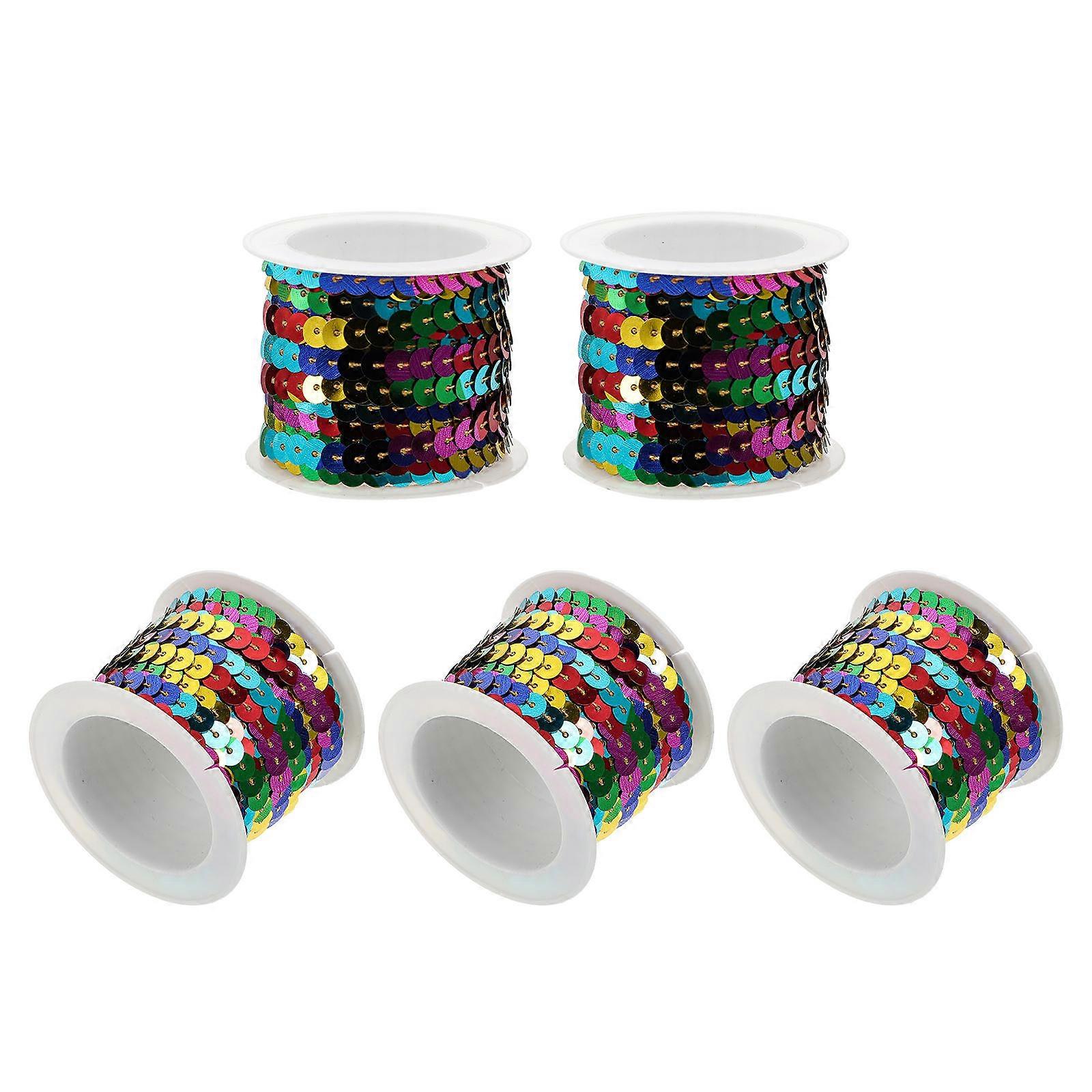 DIY Crafts Sequin String with Multi Color Flat Sequins Strings 5 Rolls