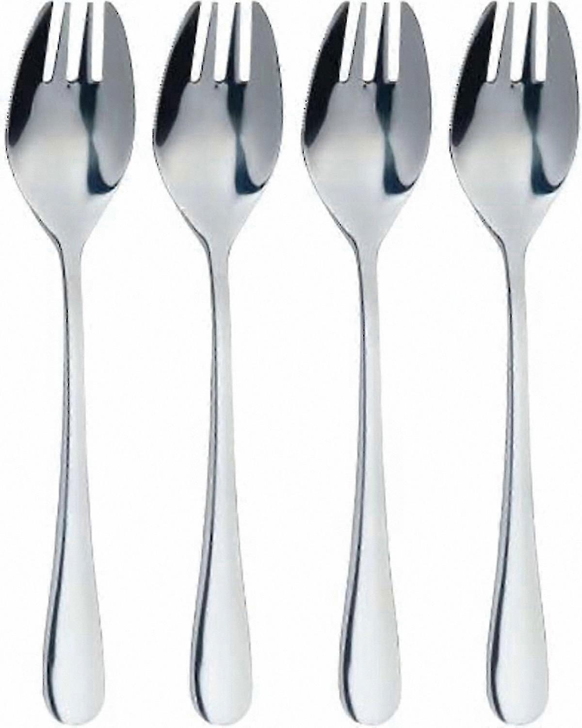 Mirror Polished Stainless Steel Buffet Fork Spoon Set, 4-Piece Silverware Collection