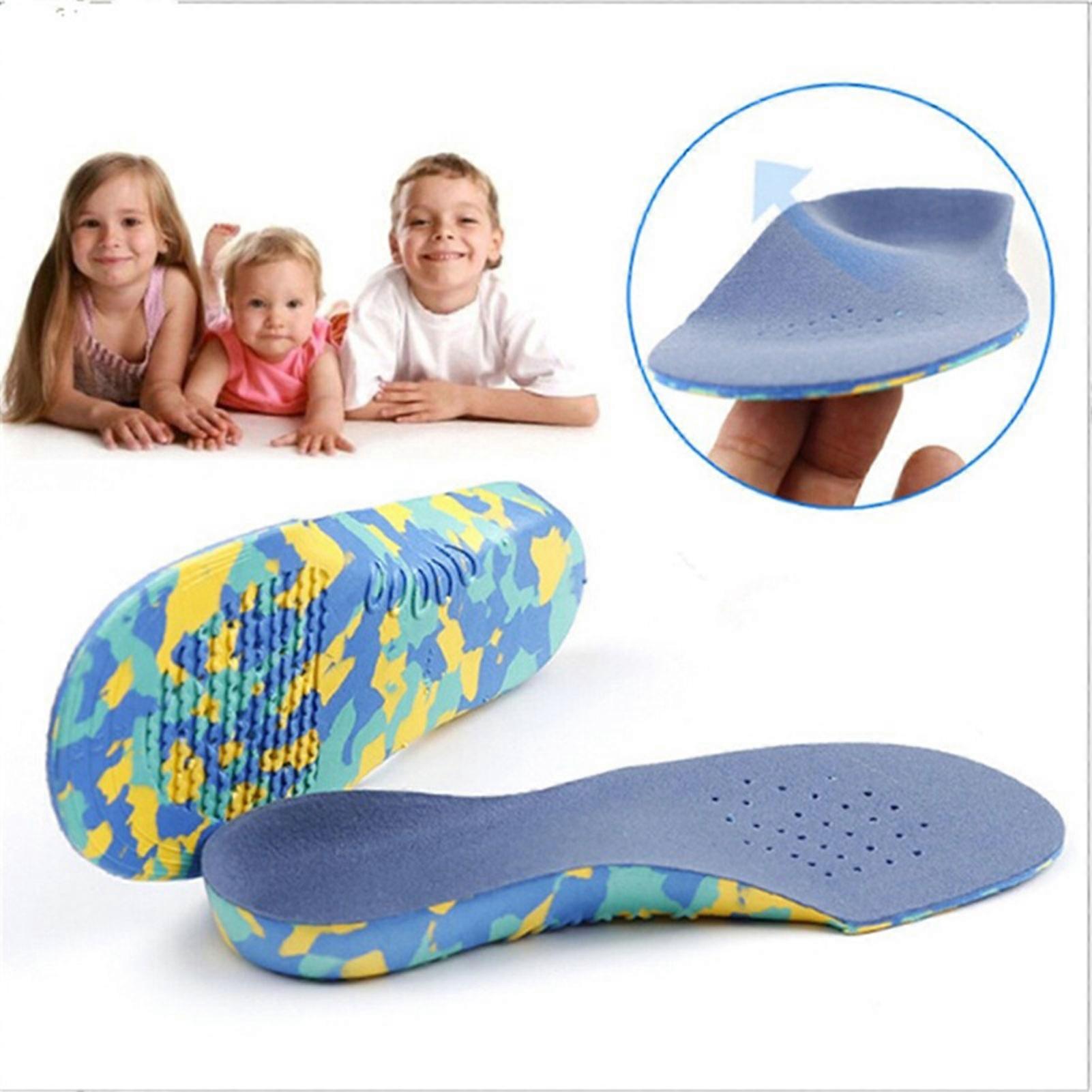 O/X Leg Orthopedic Insoles for Kids, Correction Inserts for Flatfoot & Pronation, Arch Support, Comfy & Shock-Absorbing