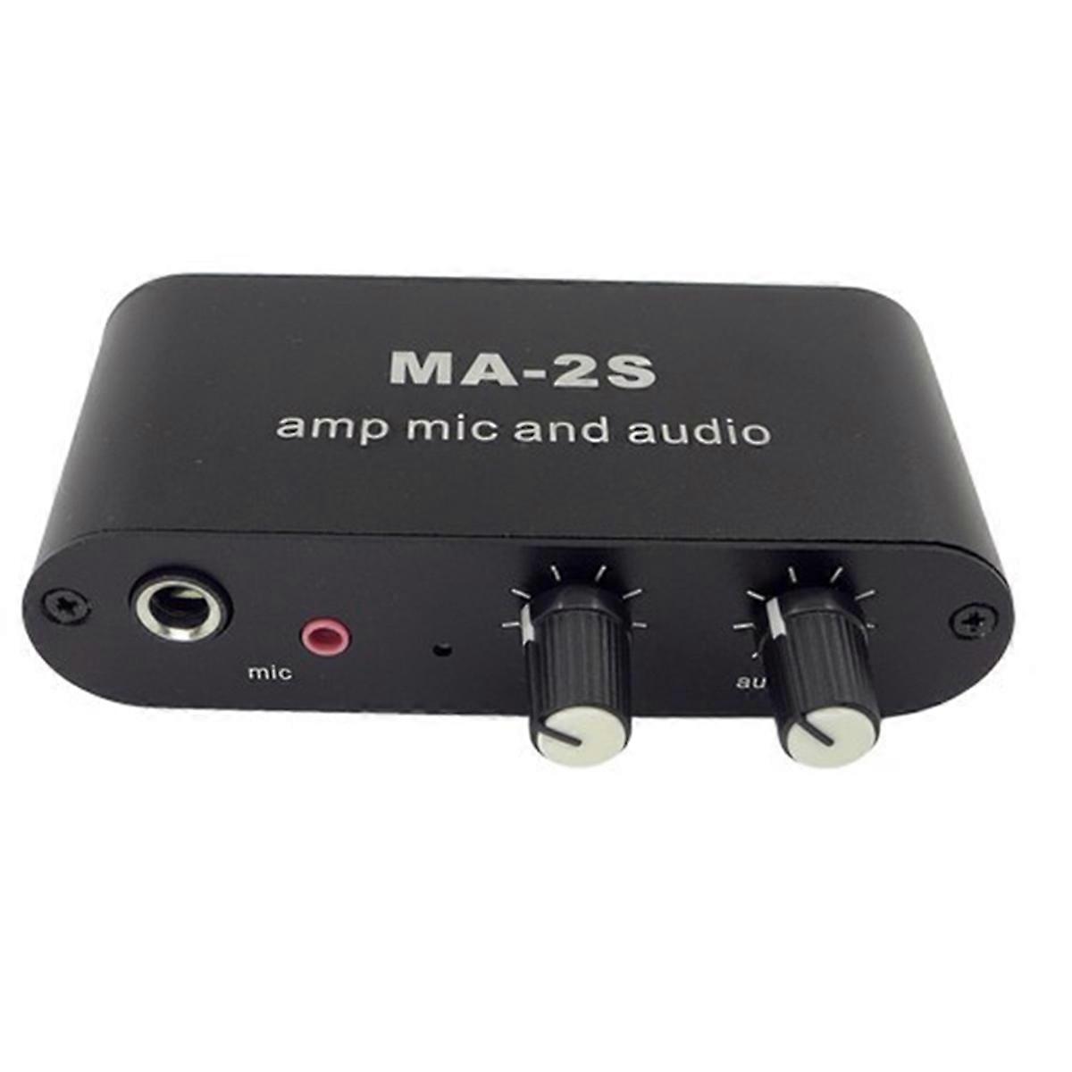 MA-2S Microphone Music Mixed Preamplifier 6.5mm Dynamic 3.5mm Condenser Amplifier MIC and Audio Mixe