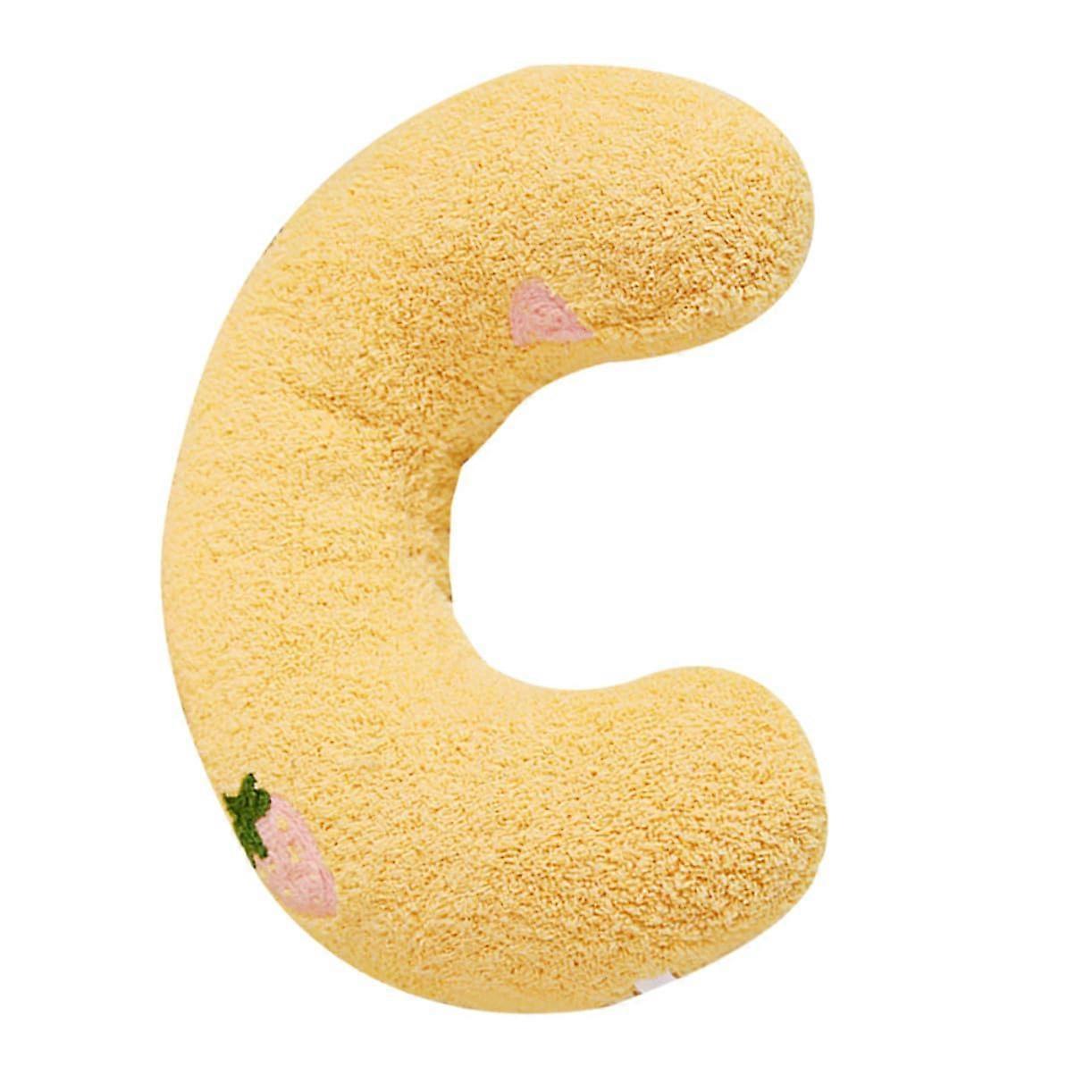 Soft Fluffy Cat Pillow for Neck Support Washable Deep Cushion for Kittens and Small Cats Yellow for Sleep and Home Decor