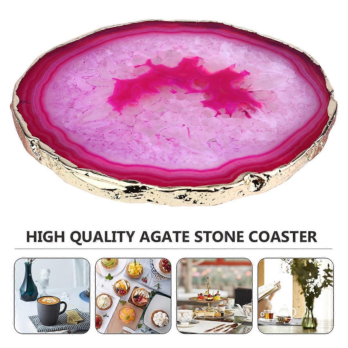 Coasters for Drinks Round Agate Stone Creative Coaster 4Pcs