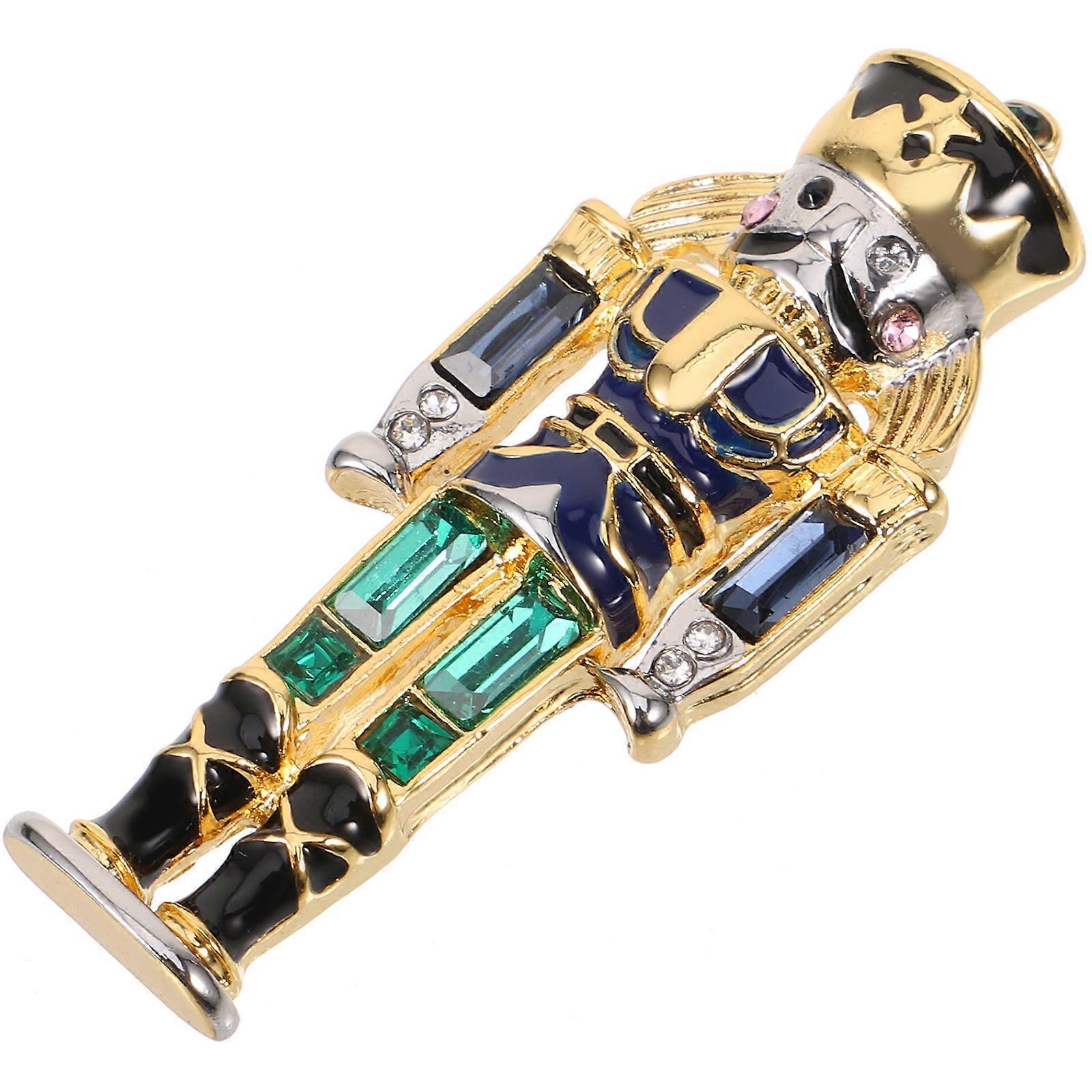 Nutcracker Soldier Lapel Pin for Clothes Decoration 4Pcs Multi Color Alloy