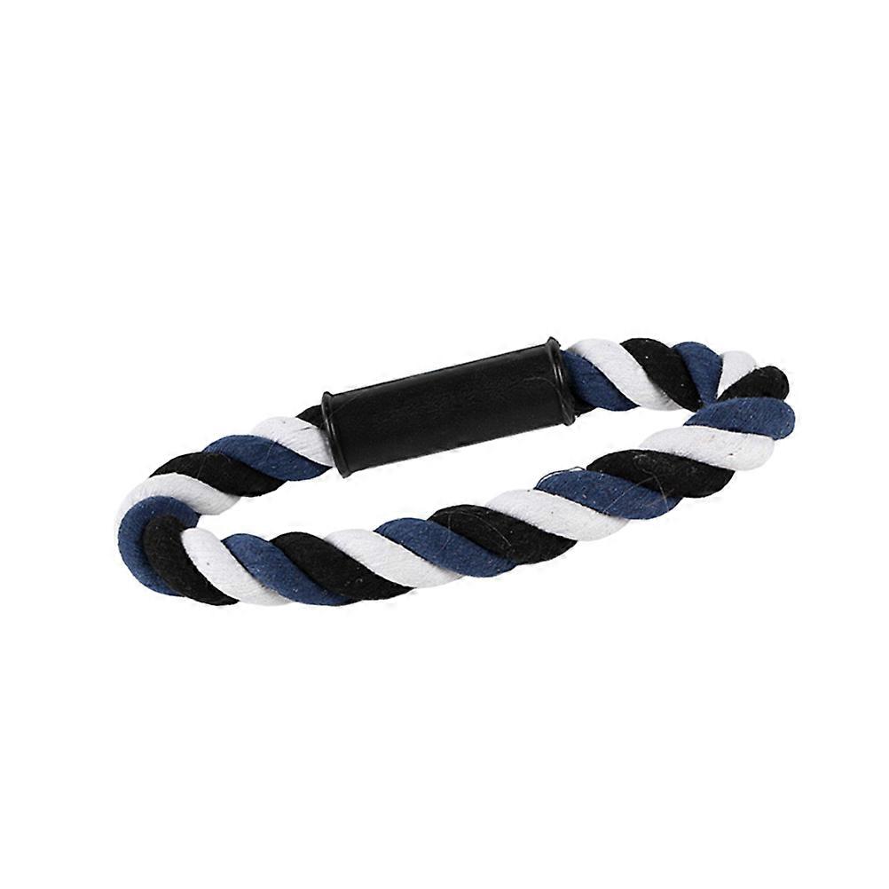 Cotton Rope Chew Toy Ring For Dogs Teeth Cleaning Indoor Play With Blue Design 1Pack