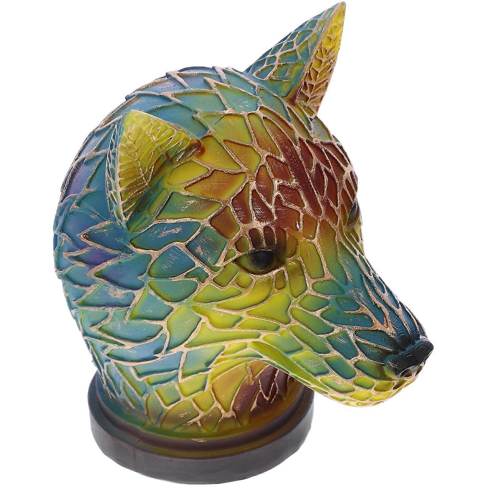 Animal Table Lamp Cartoon Wolf Head Decorative Home Use Multi Color 4Pcs LED Light Source
