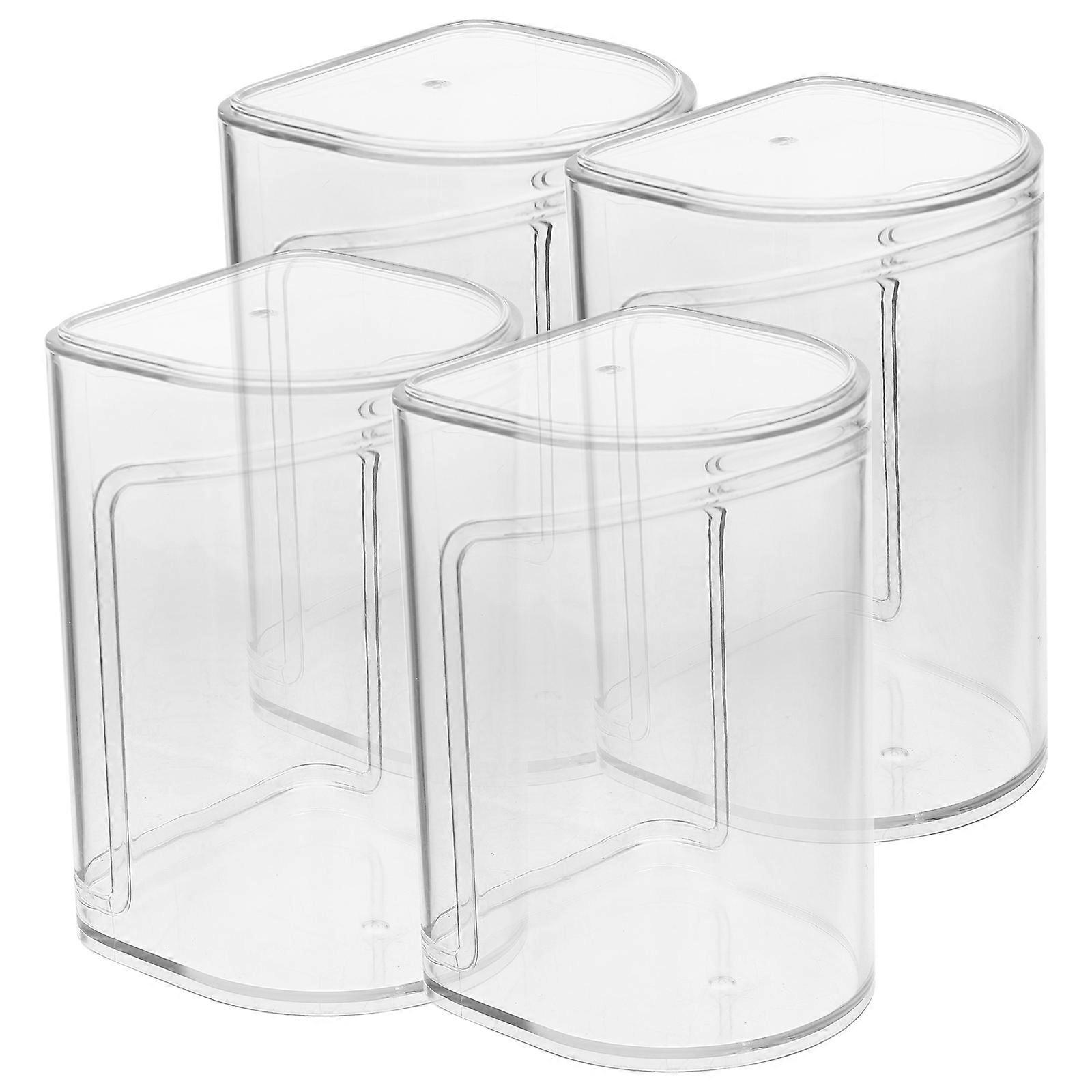 Doll Toy Display Box Handicraft Showing Box for Storage 4Pcs Clear