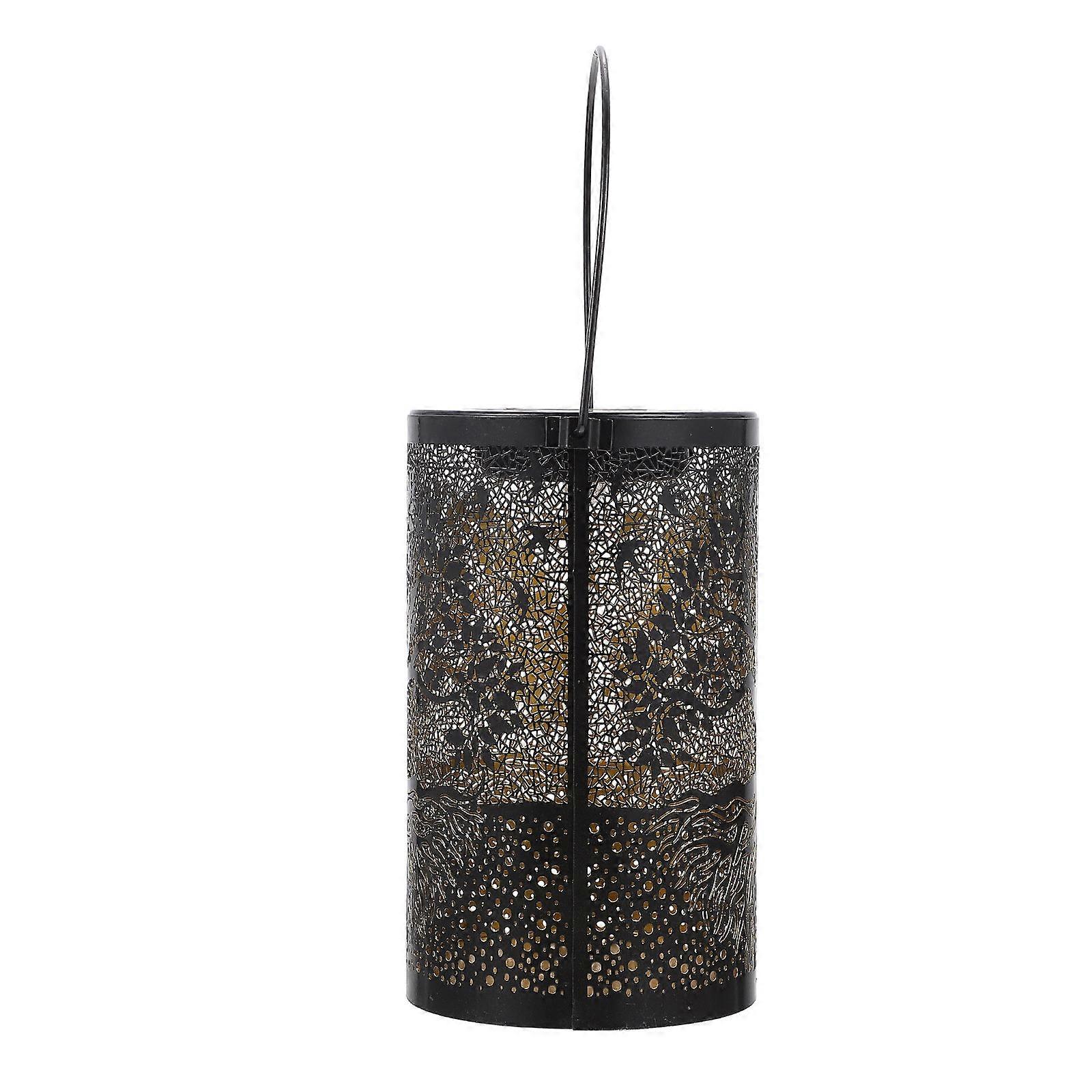 Solar Powered Lantern Decorative Hanging Lamp For Garden And Lawn In Black Color With Waterproof Function 2 Pcs