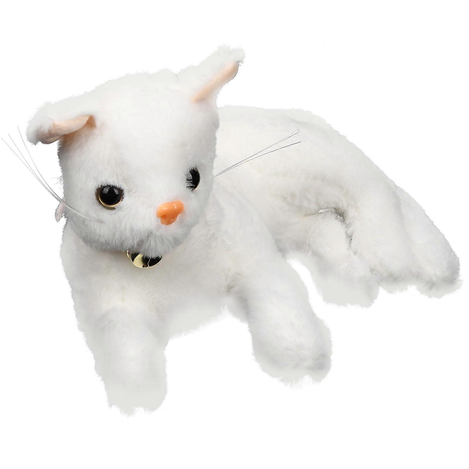 Stuffed Cat Plush Ornament for Seasonal Decor 2Pcs White Cat Plush