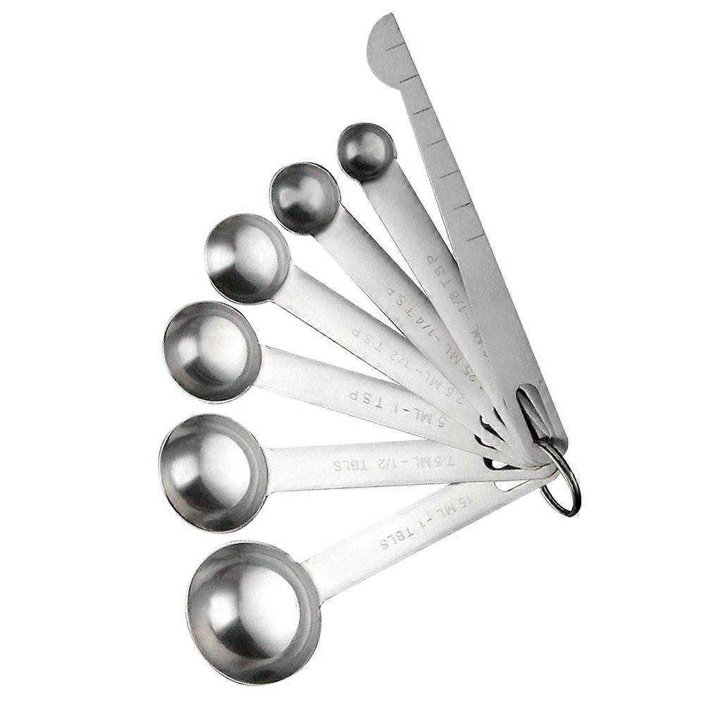 Kitchen Measuring Spoons Set Stainless Steel for Measuring Use 1Set Silver
