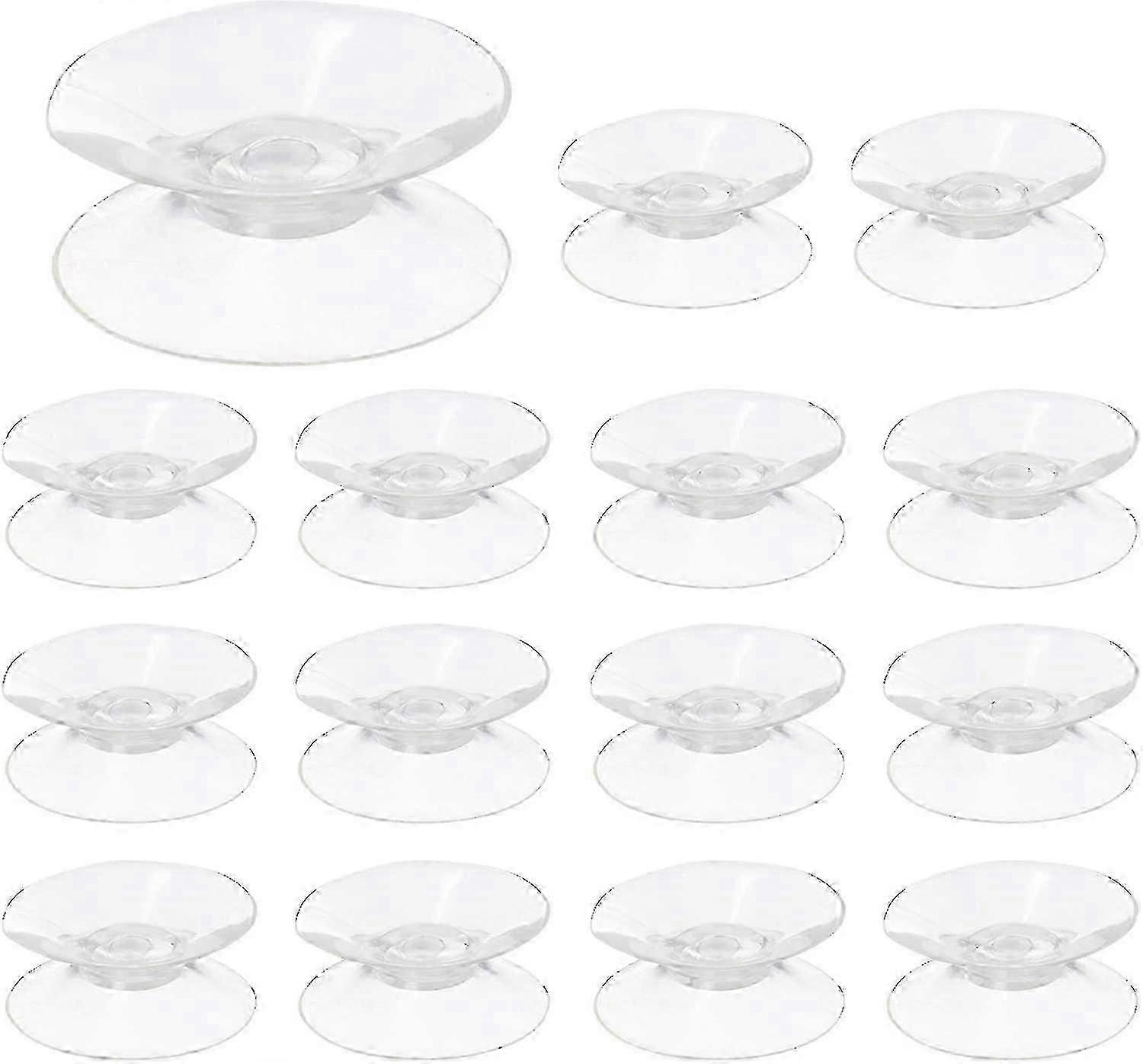 30 Pack of Double-Sided Suction Pads Without Hooks for Glass and Plastic Surfaces Transparent with a Hook Pad Size of 30mm
