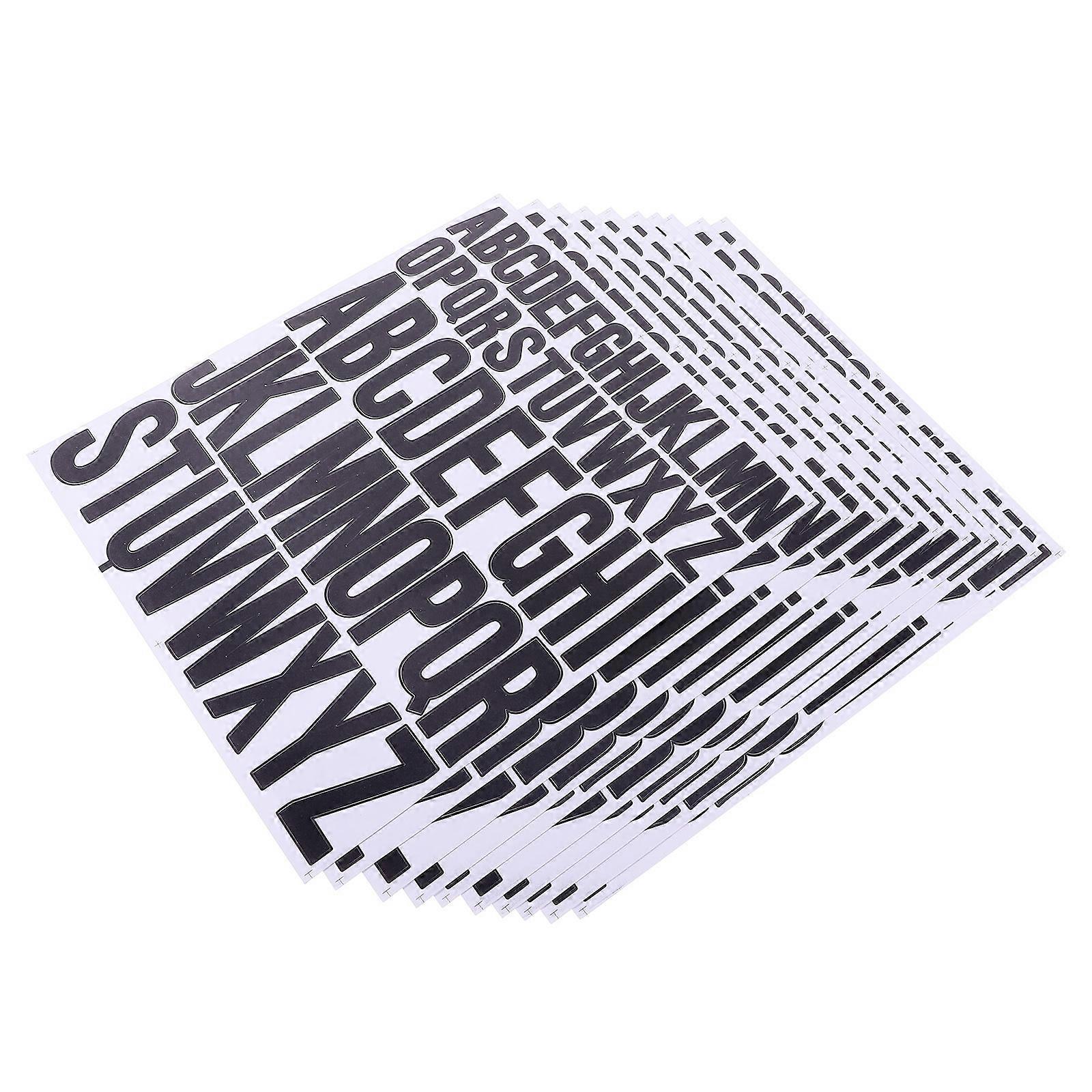 30 Sheets Black Alphabet Stickers Self Adhesive For Office Use Business Signs Simple Design Waterproof