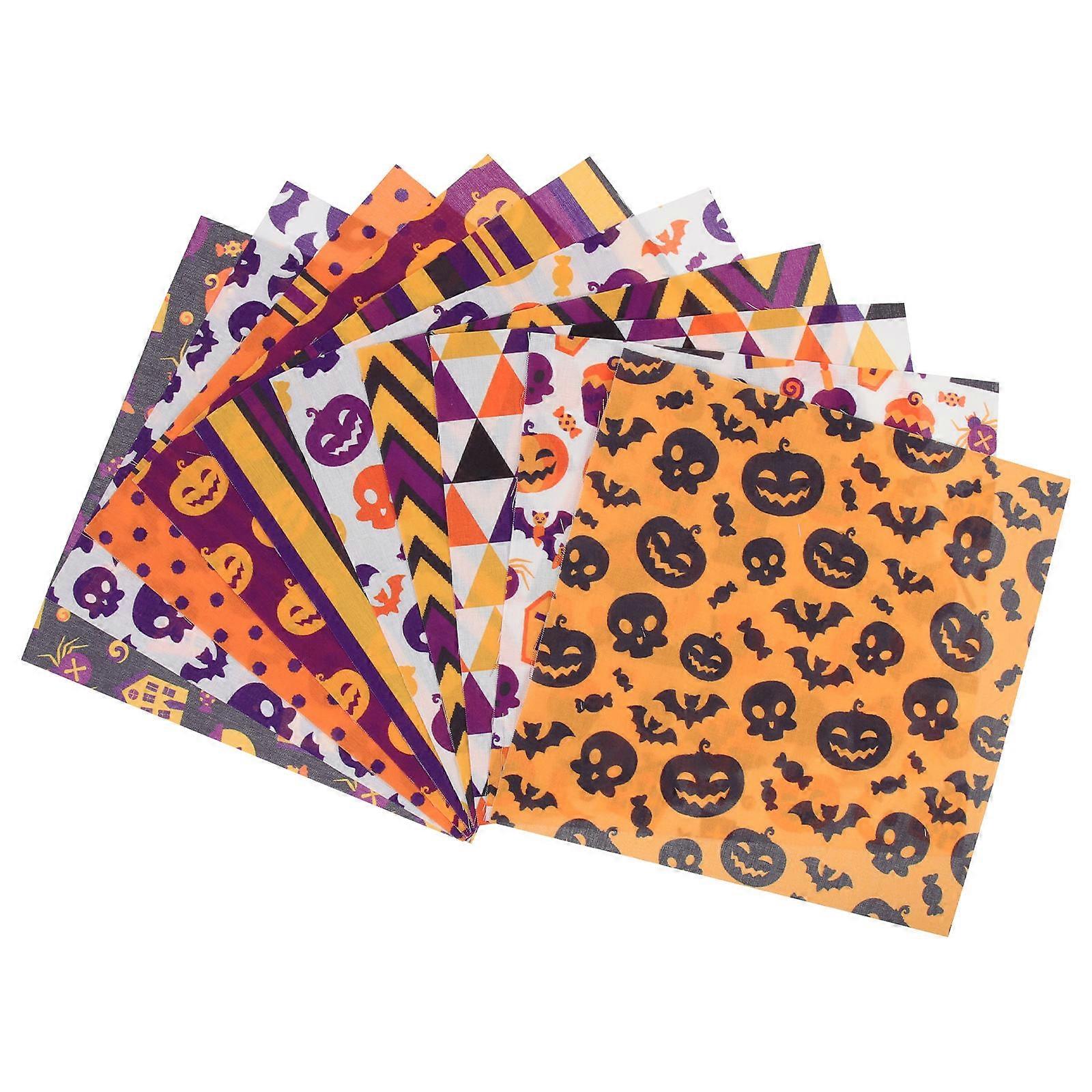 Halloween Quilting Fabric Cloth Sheets for DIY Sewing 50 Sheets Multi Pattern