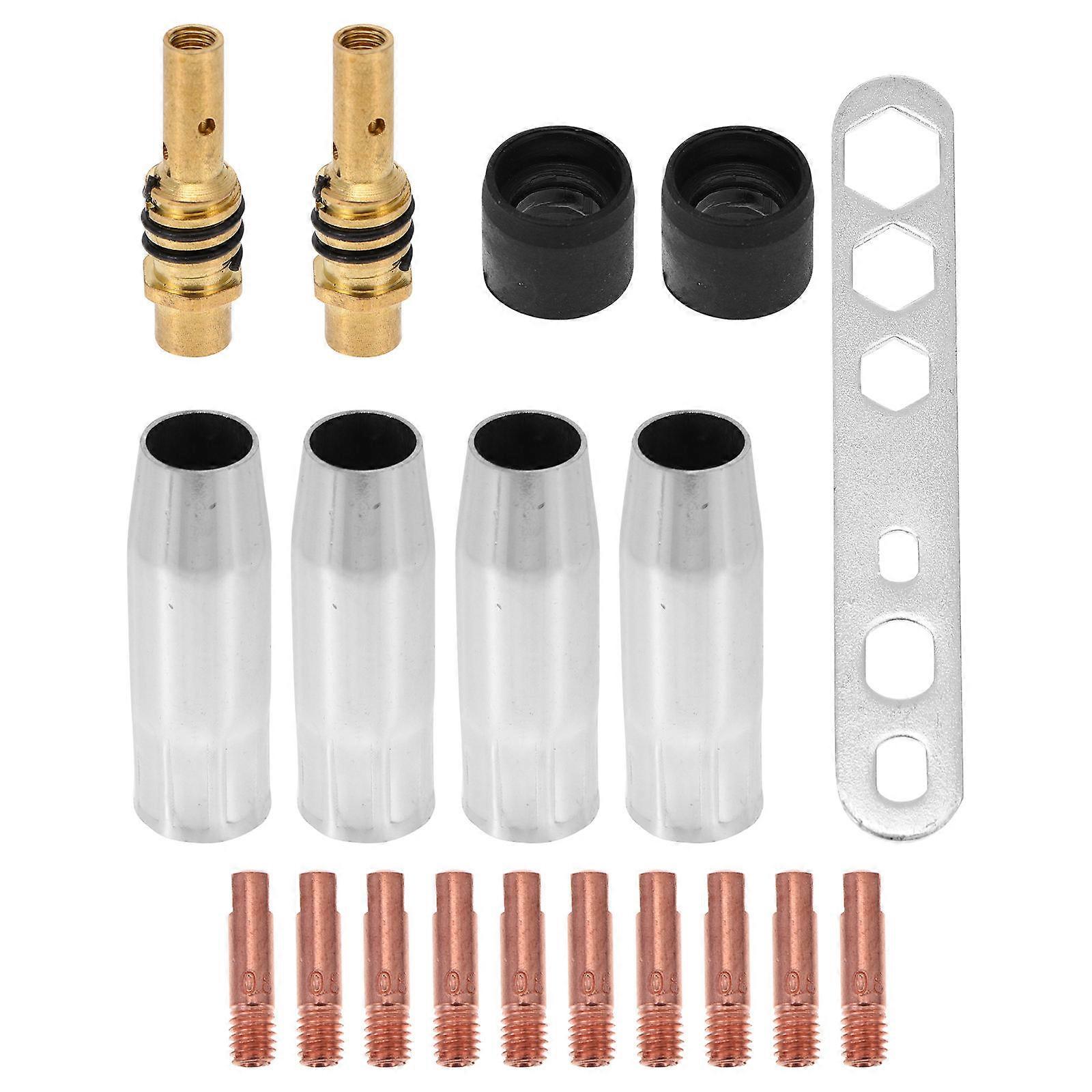 Mig Welder Tip Welding Kit for Welding Torch 38Pcs Set Silver