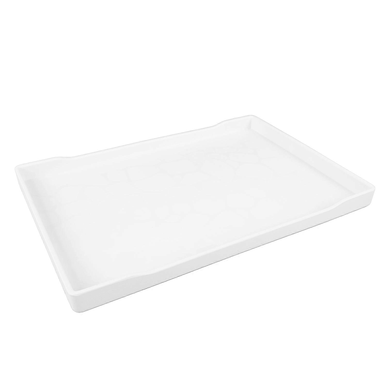 Rectangle Serving Tray Plastic 15.0x10.4in White Reusable Platter