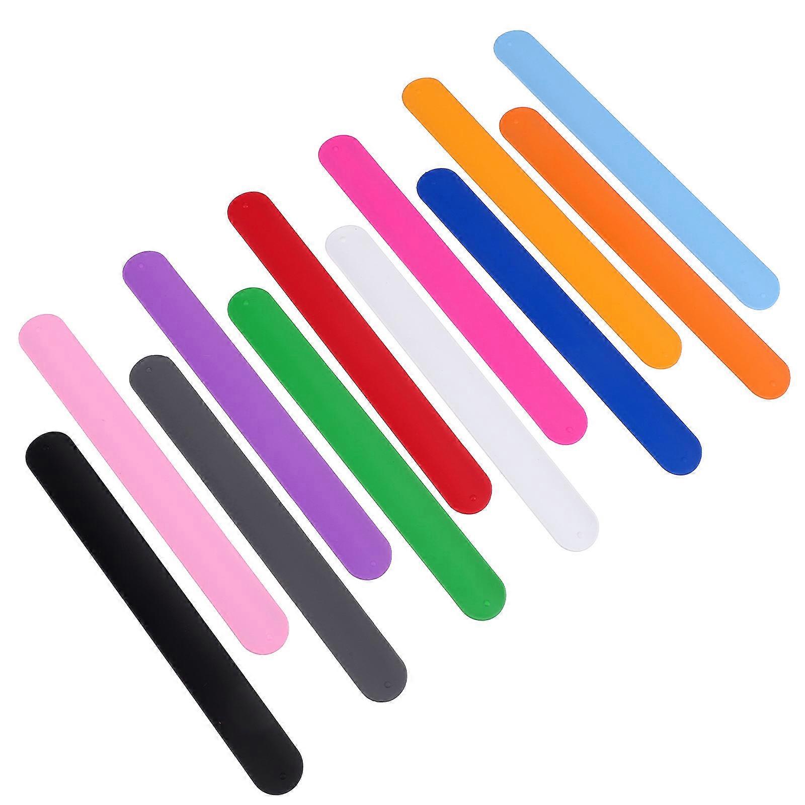 Assorted Color Slap Bracelets for Decoration 60Pcs Silicone Bands