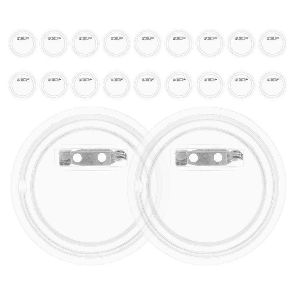 Blank Badges Acrylic Button Badge Parts for DIY Making 60 Pieces