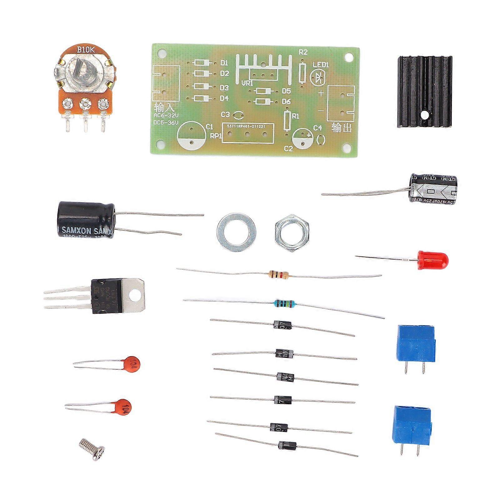 Adjustable Regulated Power Supply Kit Output Protection Rectifier Circuit Input Adjustable Voltage Set