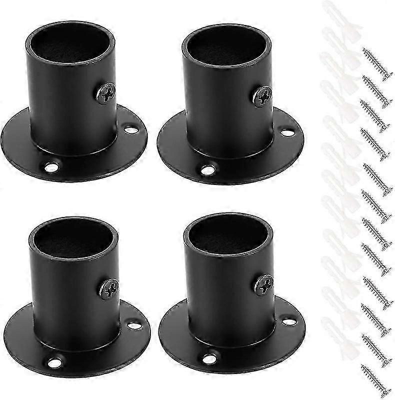 4 Pcs Porte-Tringle À Rideau Base Bride Ensemble En Acier Inoxydable Armoire Embouts De Rotule Supports