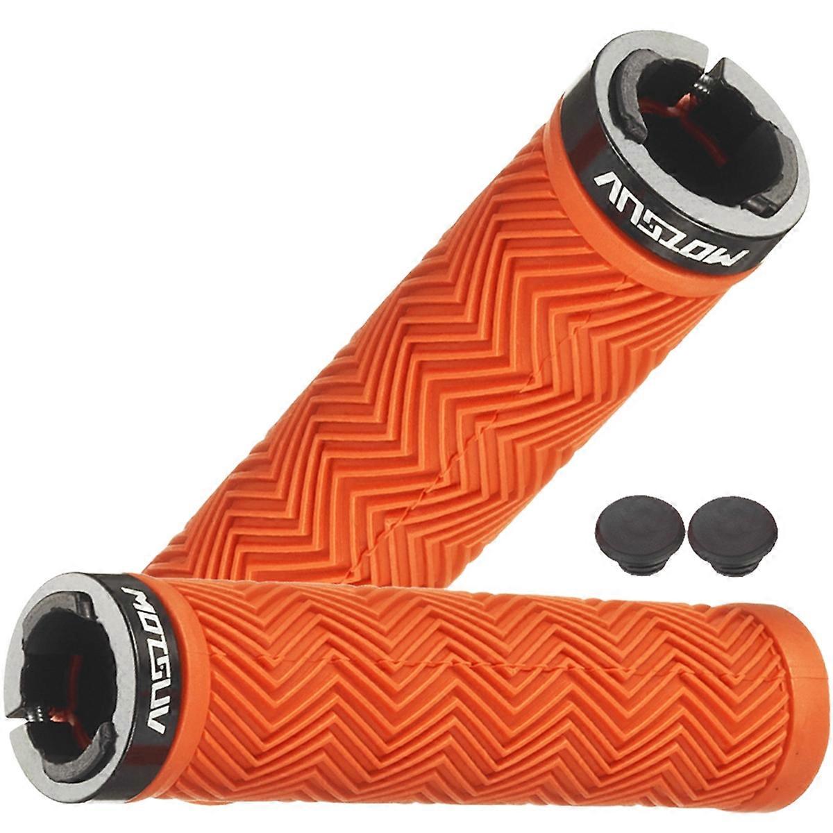  Bicycle Handlebar Grips Rubber Soft Grips Orange