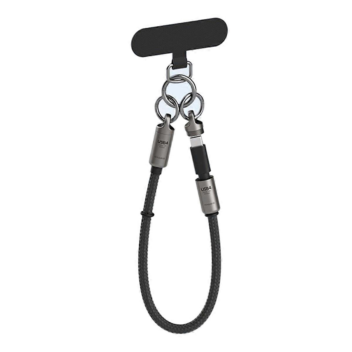  Usb4 Full-Function Wrist Lanyard Phone Typec Data Cable Grey