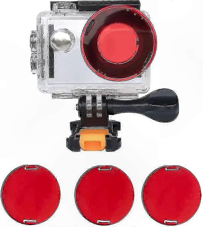 Underwater Waterproof Case with 3-Pack Red Filters for Action Cameras