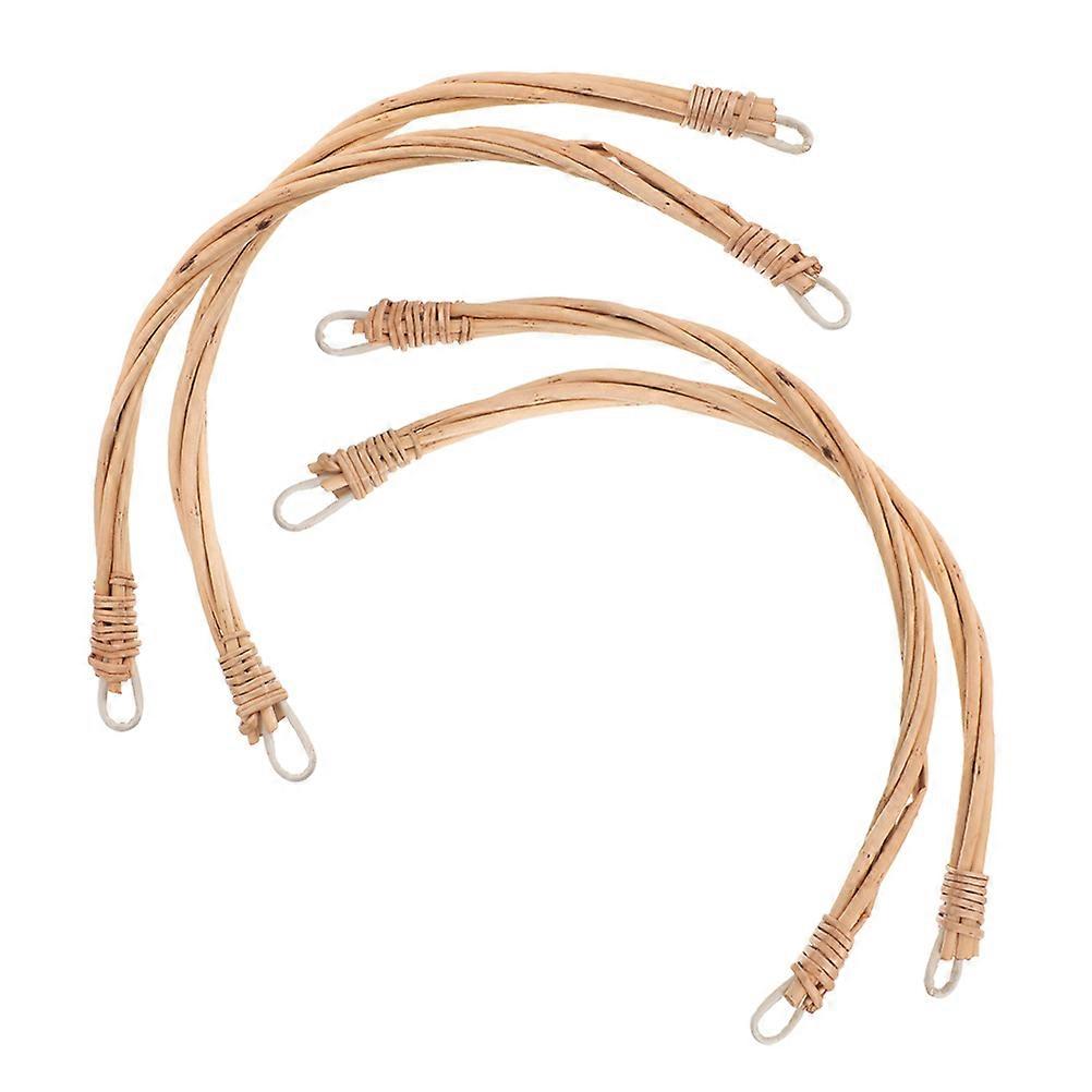 Rattan Handles for Wicker Baskets with 4Pcs Replacement Basket Handles for DIY