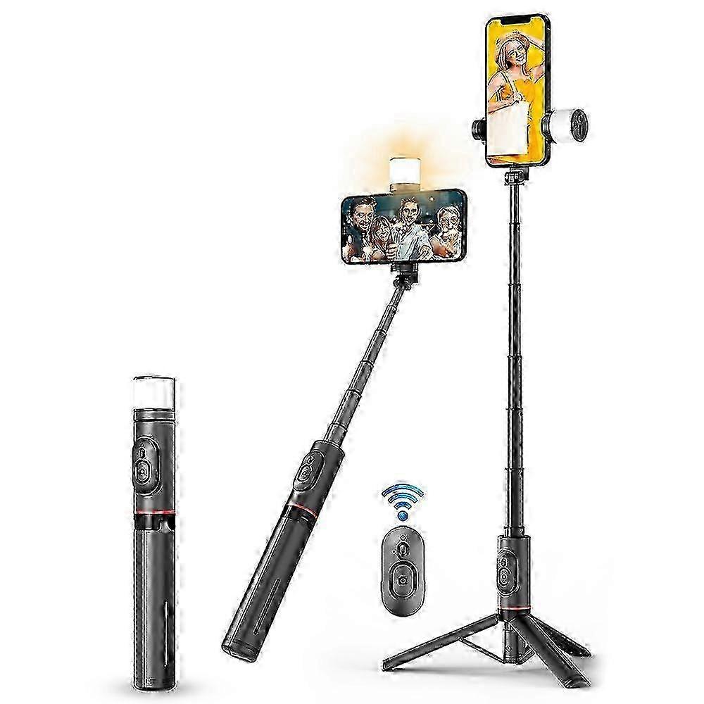 Q12s Bluetooth Remote Control Rotatable Fill Light Tripod Selfie Stick miao7