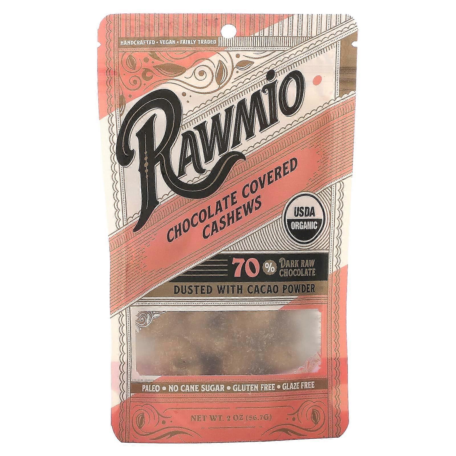 Chocolate Covered Cashews, 70% Dark Raw Chocolate, 2 oz (56.7 g)