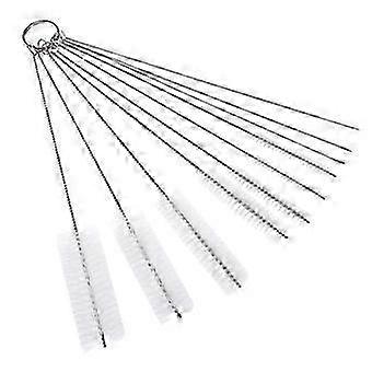 Drinking Straw Cleaning Brush, 10 Pieces Stainless Steel Nylon Bristles Multiple Sizes for Cleaning Reusable Straws Tubes Bottles
