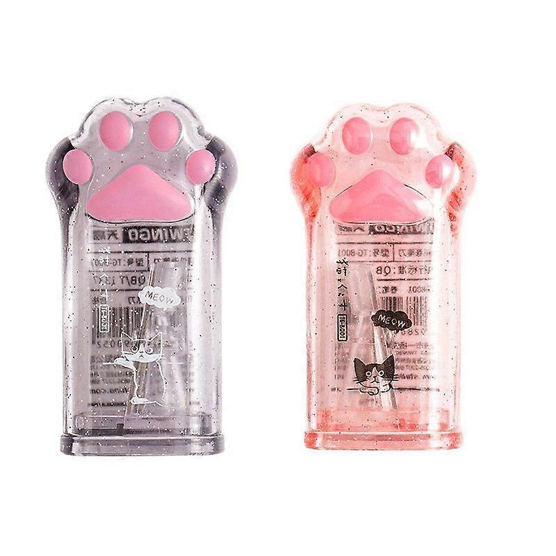 2 Pieces Cute Cat Paw Pencil Sharpener Kawaii Manual Pencil Sharpener Kids Cat Paw Pencil Sharpener Stationery With Cap For Office Home School Supplie