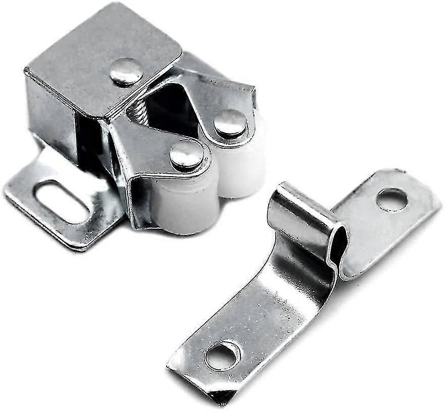 12pcs Locking Galvanized Double Rollers For Cabinet Wardrobe Drawers