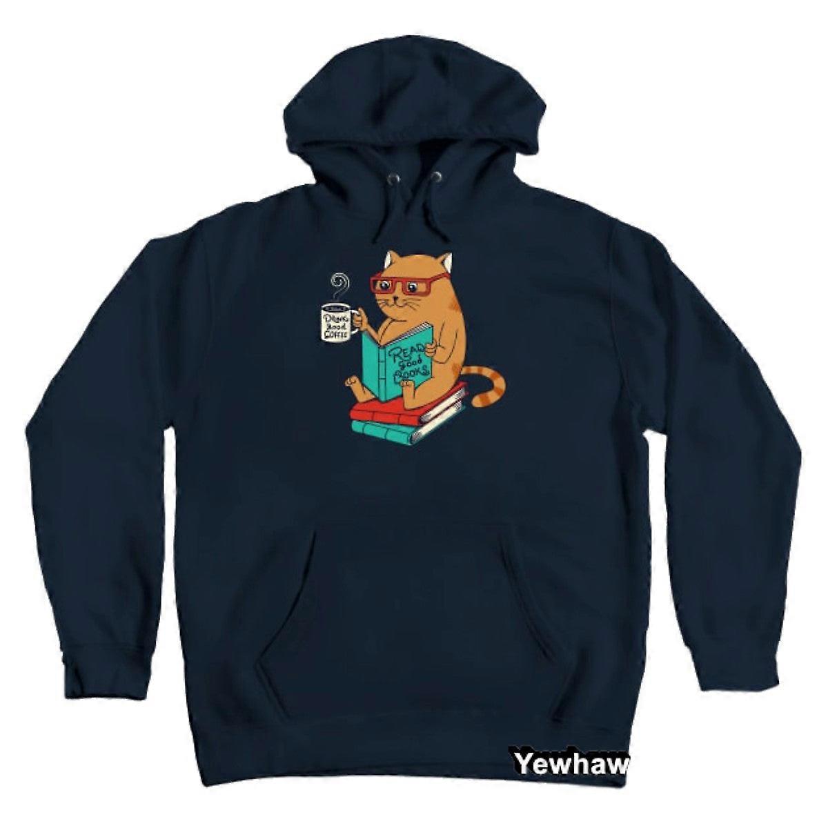 Cat Coffee Books Hoodie