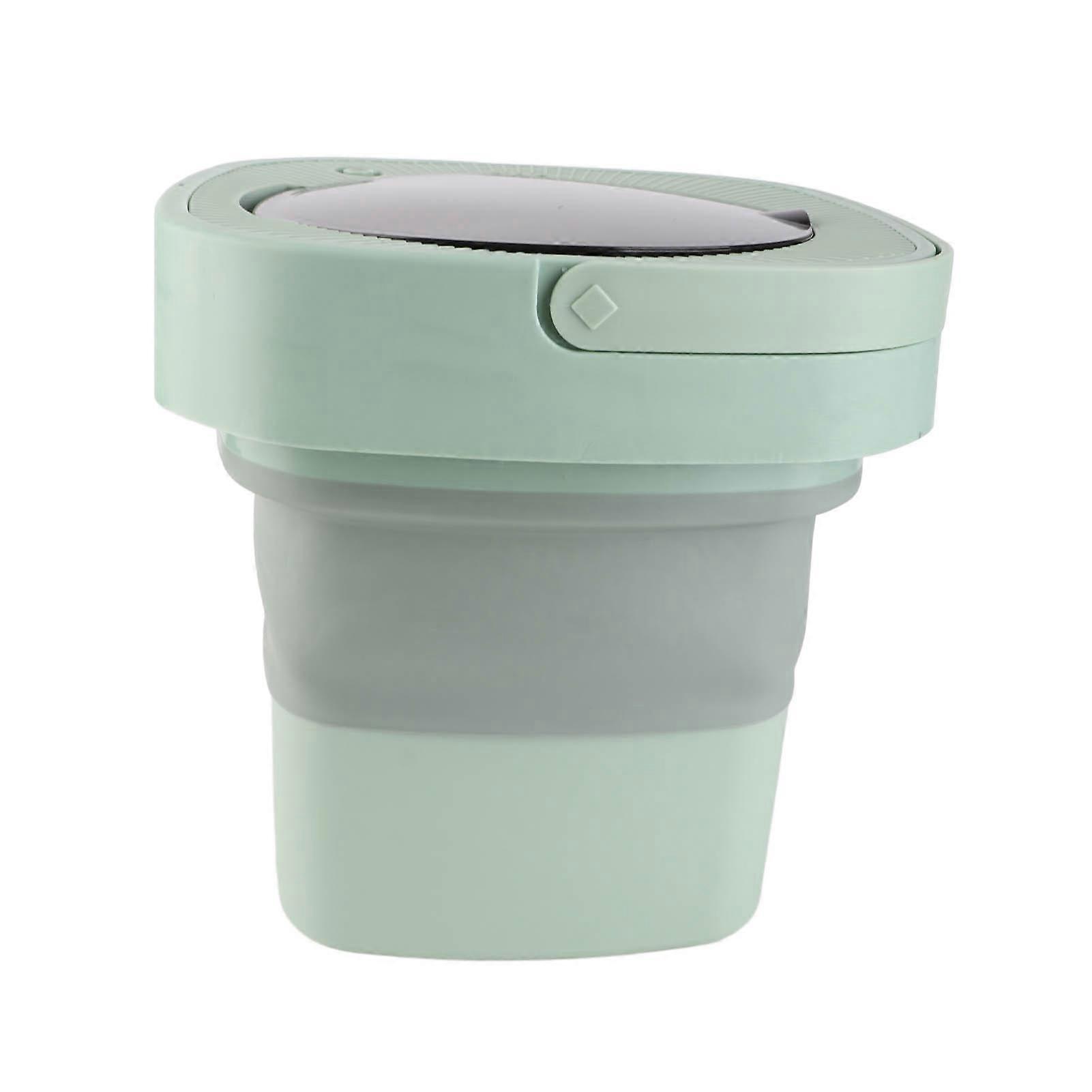 6.5L Washing Machine Folding Portable Automatic Deep Cleaning Wash and Spin Dry Washer with Water Tube 100‑240V Green EU Plug