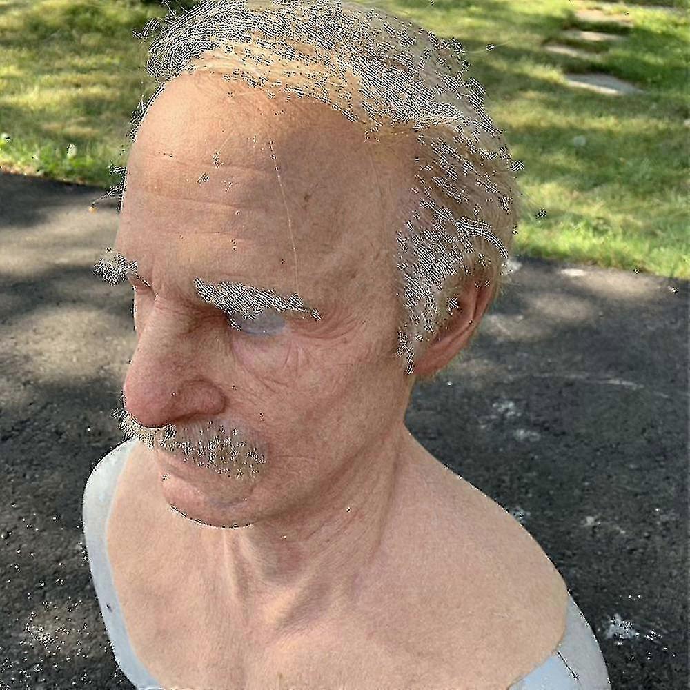 ハロウィーンのコスプレやパーティーコスチュームのための誇張された鼻としわのあるリアルなラテックス老人マスク-YT4