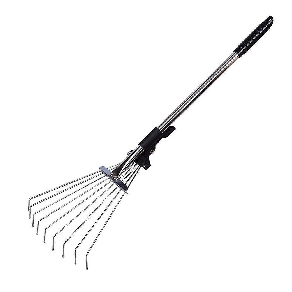 Retractable Leaf Rake Practical Steel Wire Cleaning Garden Tools for Deciduous Grass Weed