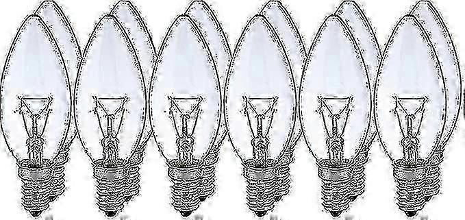 12 becuri incandescente clasice E14, 40w, alb transparent