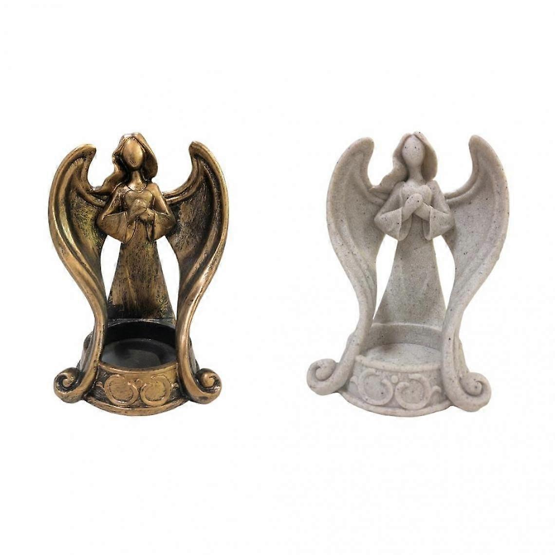 Large resin angel wing candle holder