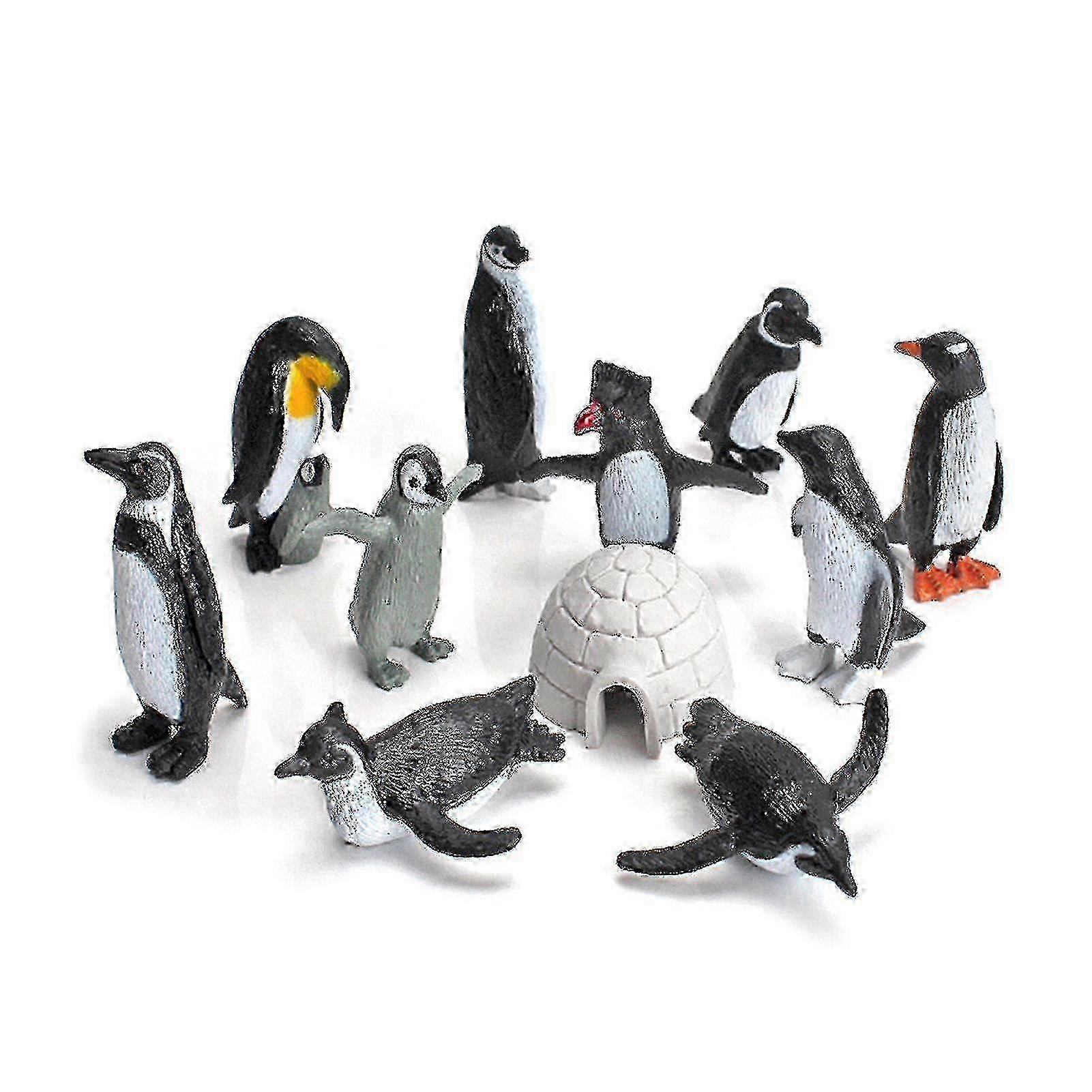 11pcs/ Set Penguin Model Smallest Detail Collectable Solid Antarctic Animals Penguin Figure Toy Combo For Shelf Decor - W