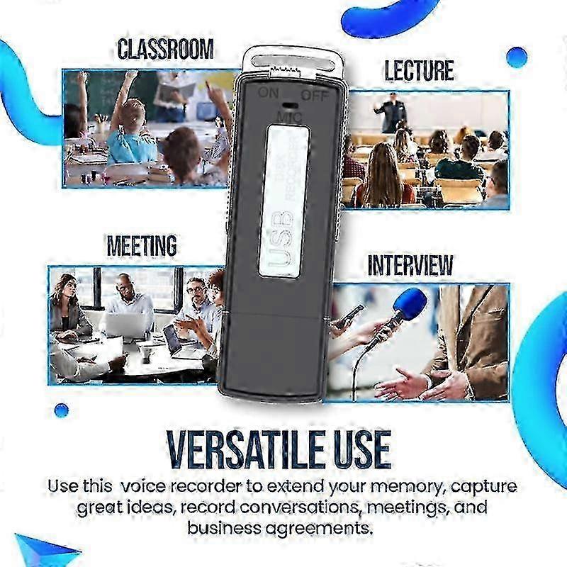 Digital Voice Recorder Mini Voice Activated Recorders Security Mini USB Flash Drive Recording Dictaphone