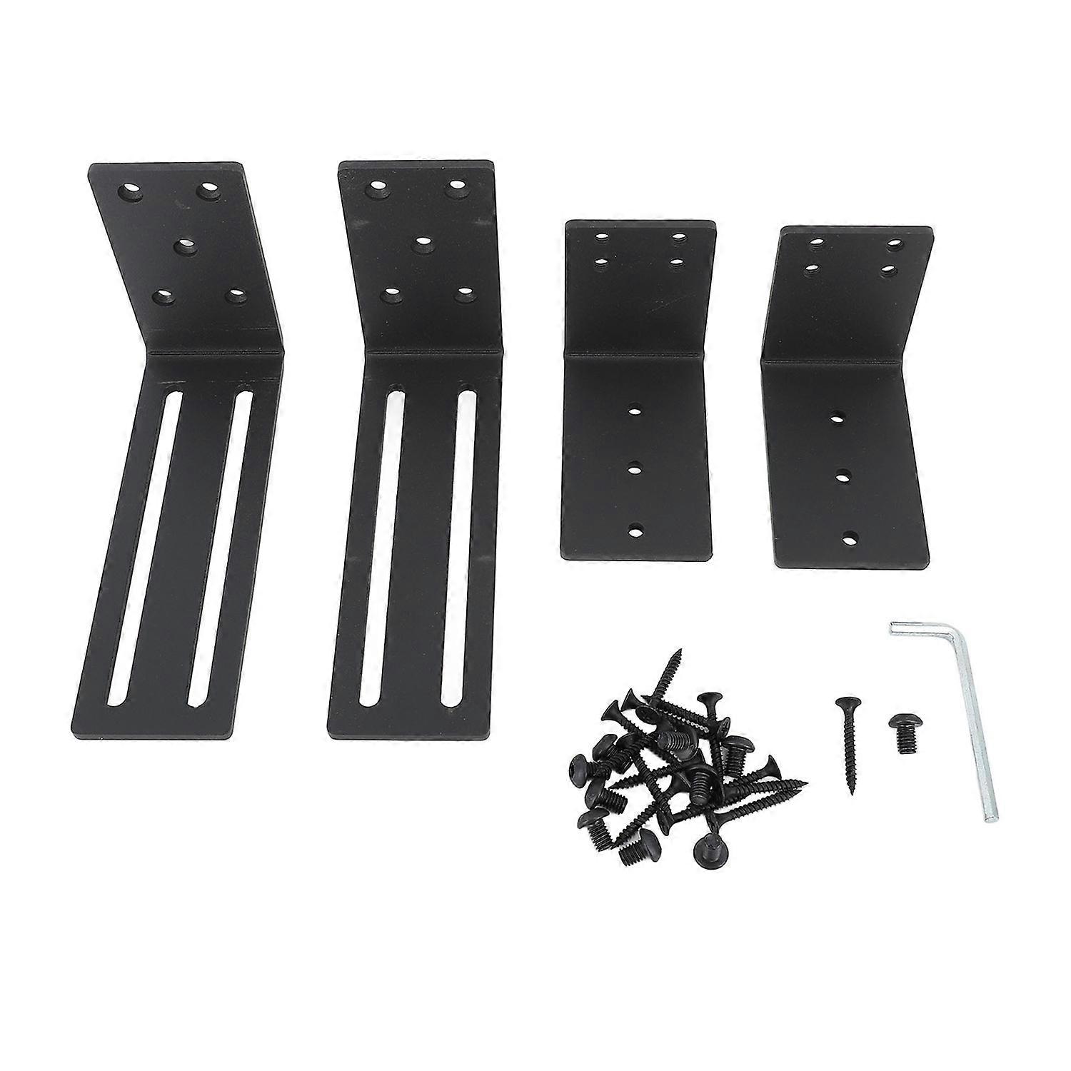 Adjustable Door Barricade Brackets Heavy Duty Drop Open Bar Holder Bracket for Garage Basement Barn 
