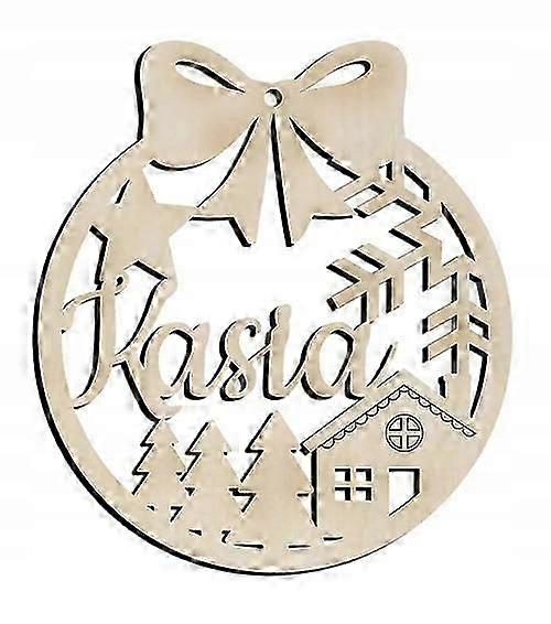 Bauble With Name Wooden For Christmas Tree