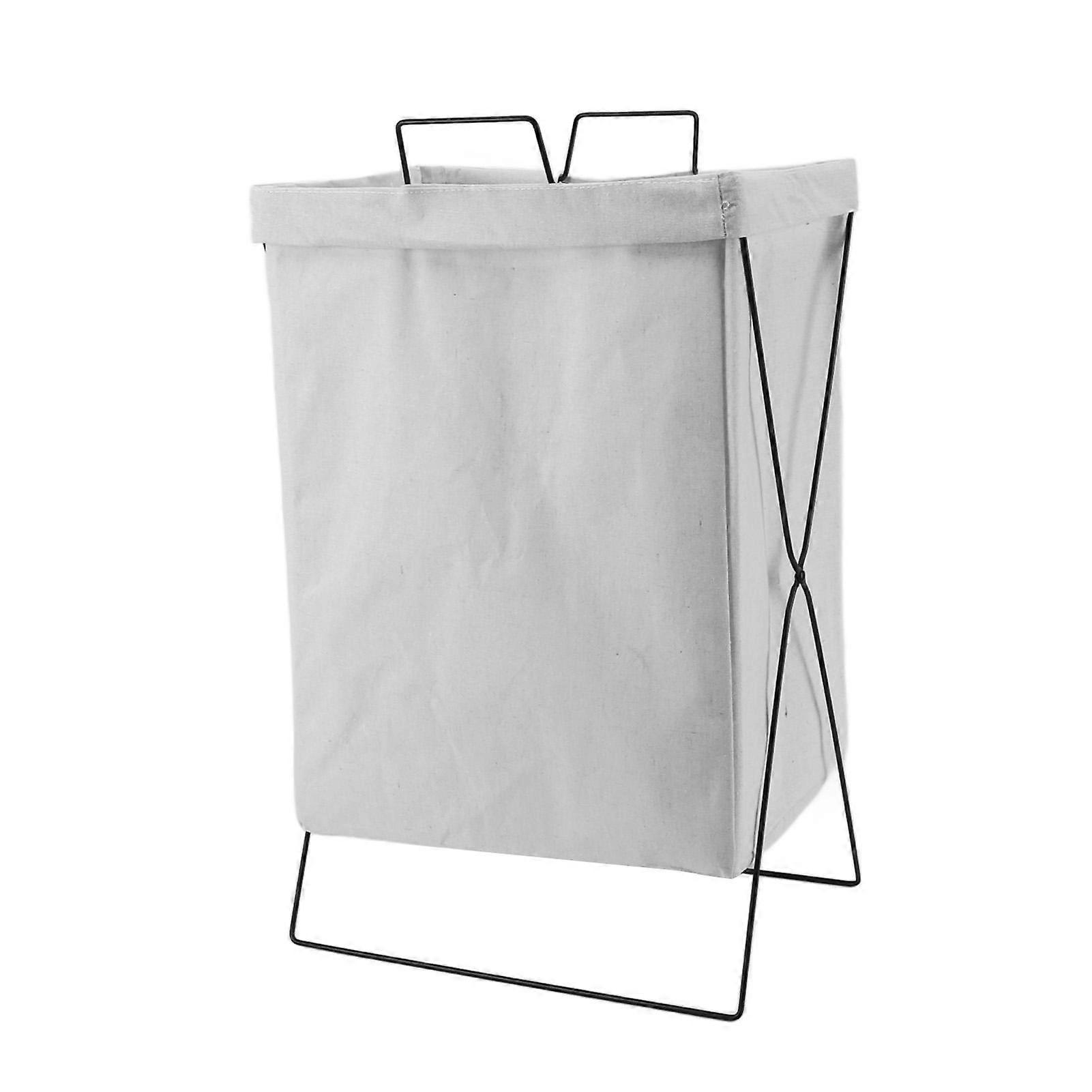 Foldable Laundry Basket Thickened Iron Frame Long Rectangle Clothes Hamper Storage Bin Organizer