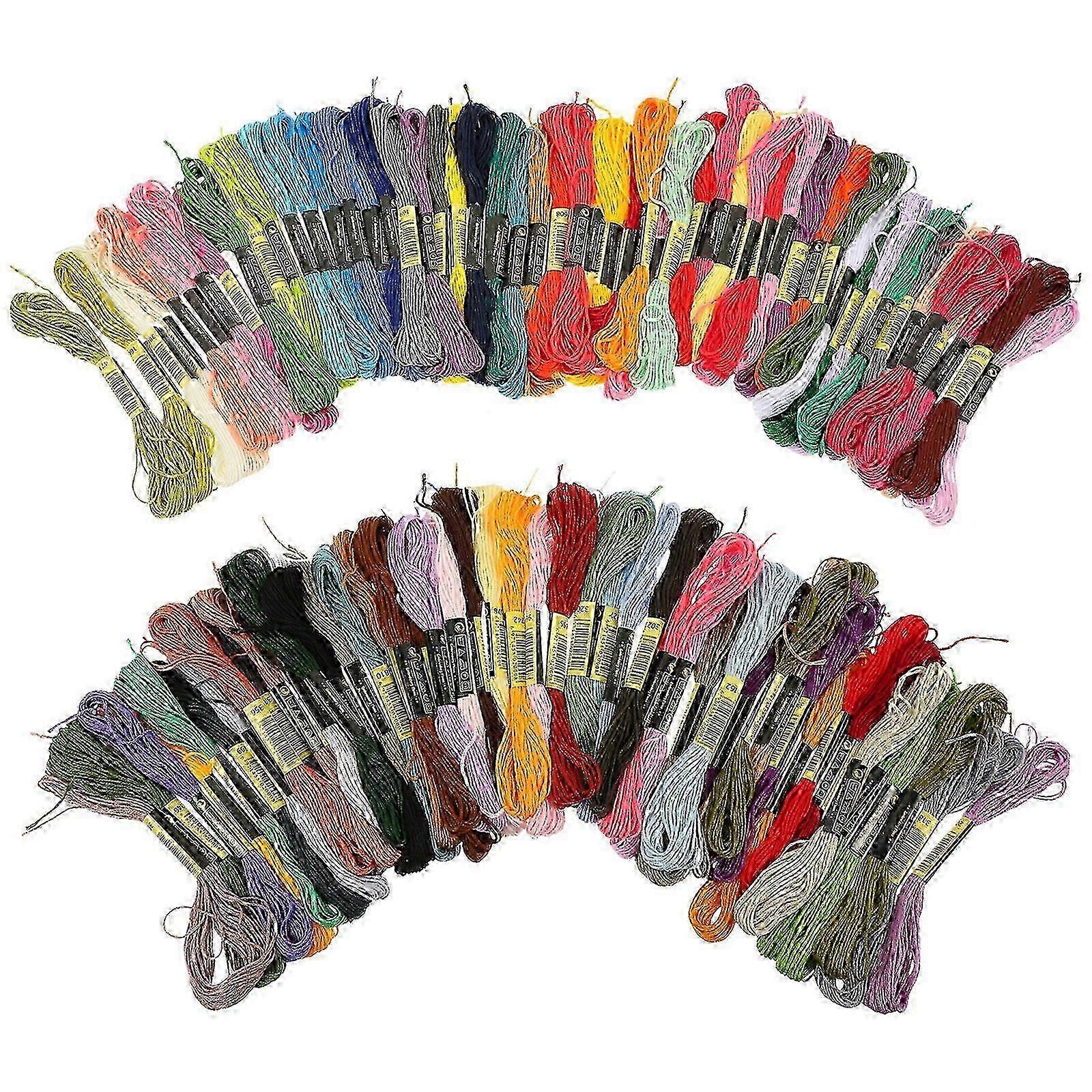 124Pcs Embroidery Threads Colored Cross Stitching Threads Cotton Threads DIY Sewing Threads