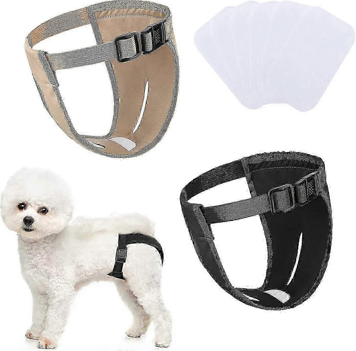 2-Pack Dog Diapers (S)  Adjustable with 6 Pads