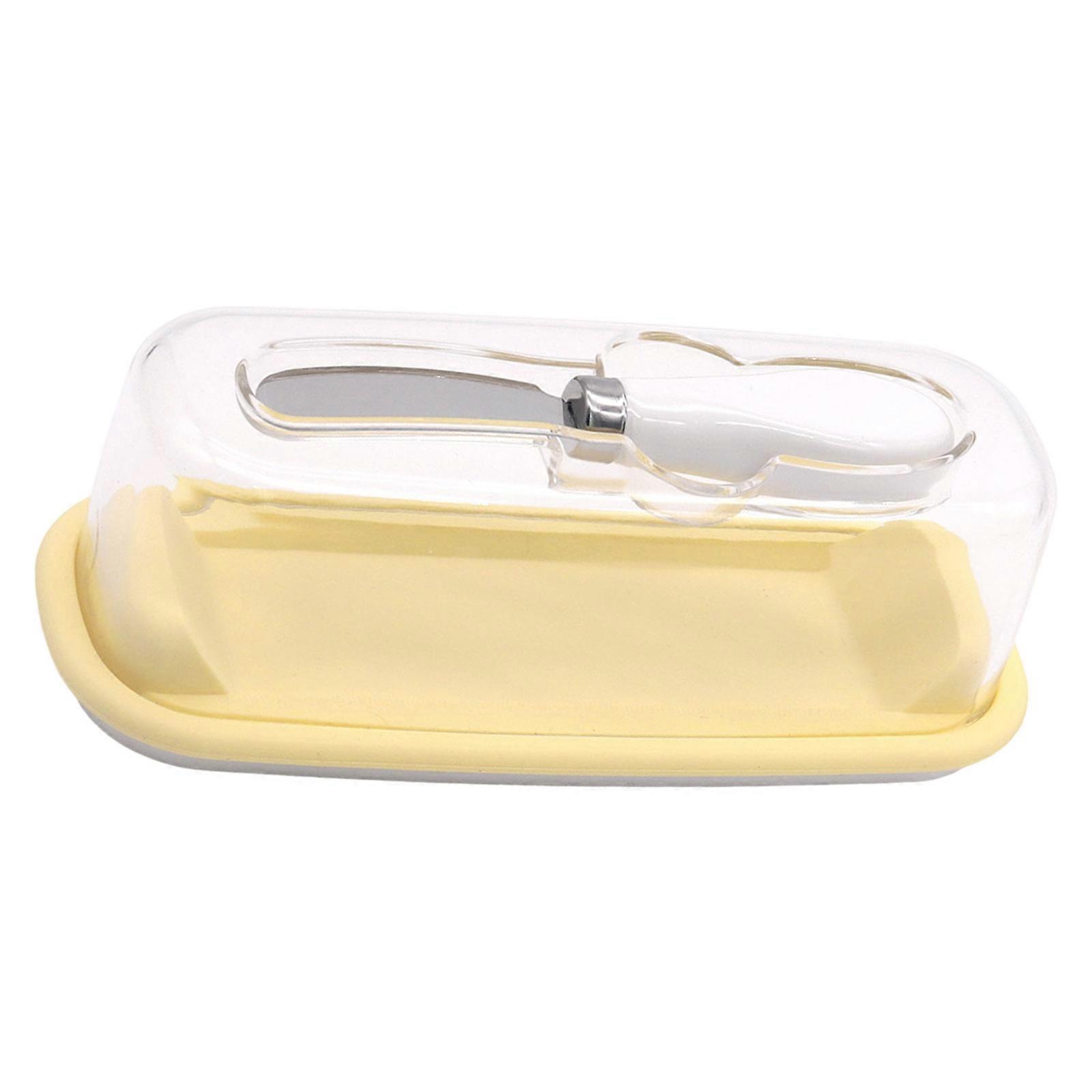 Efficient Silicone Butter Holders With Ceramic Spreaders Leakproof Lid Space Saving Refrigerator Storage Box Multicolor