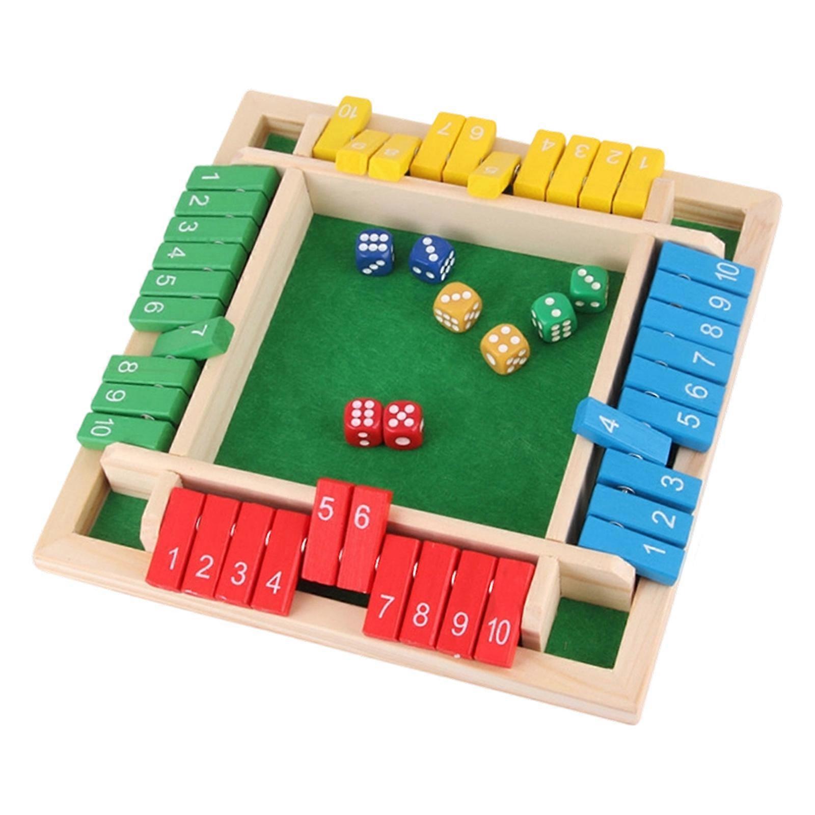 Interactive Shut the Box Game Board Toy Mathematical Skill Learning For Kids Adult Dices Game Flip Card Toy for Party Multicolor